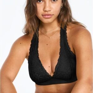 Victoria’s Secret Black Lace Halter Bra‎